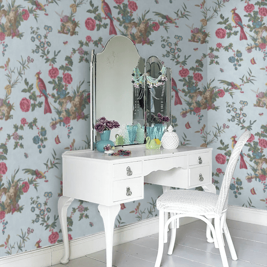 Darwin Wallpaper - Azure Blue - Little Greene - 0247DAAZURE - Premier Wallcovering