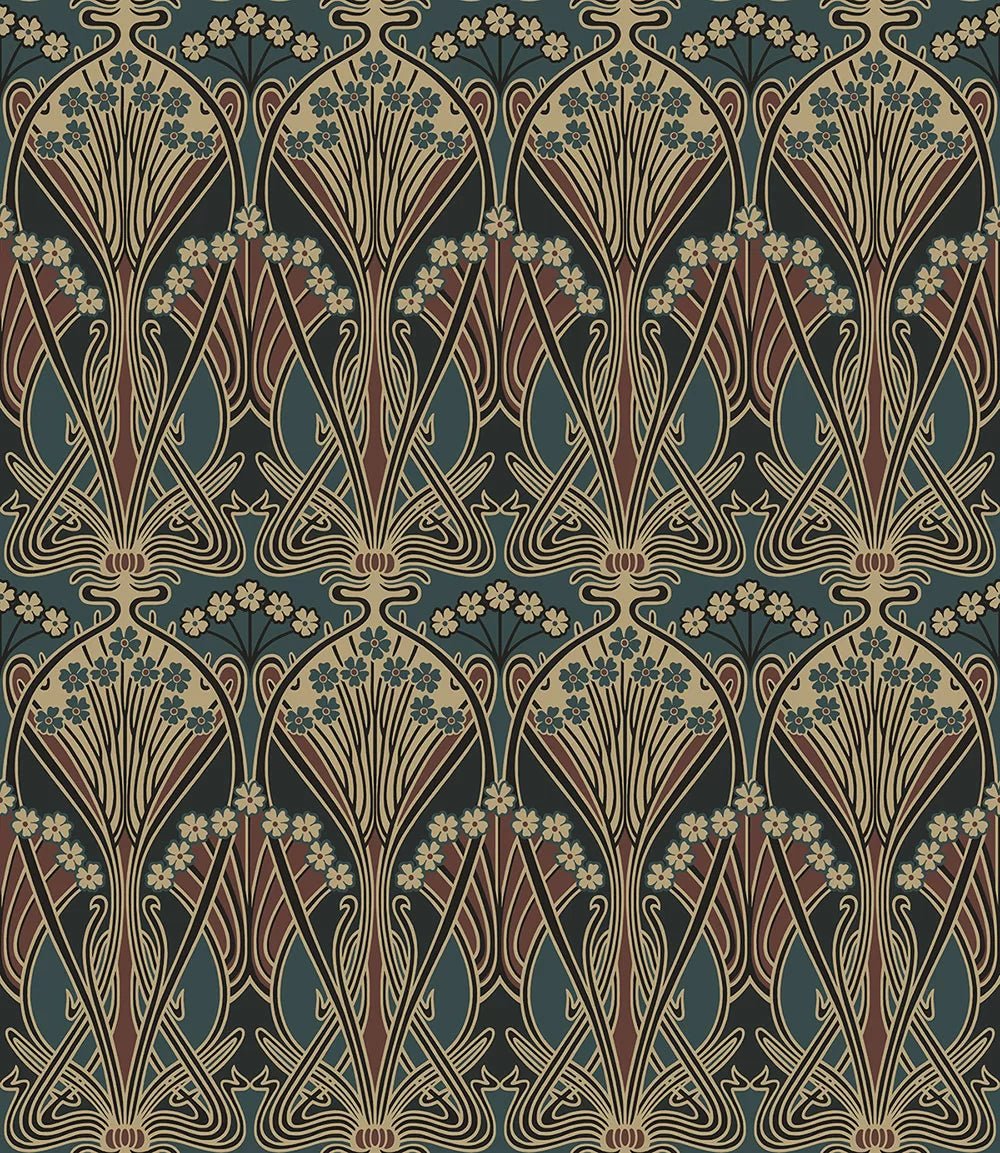 Deco Dragonfly Wallpaper - Aegean Blue & Clay - NextWall - NW55501 - Premier Wallcovering