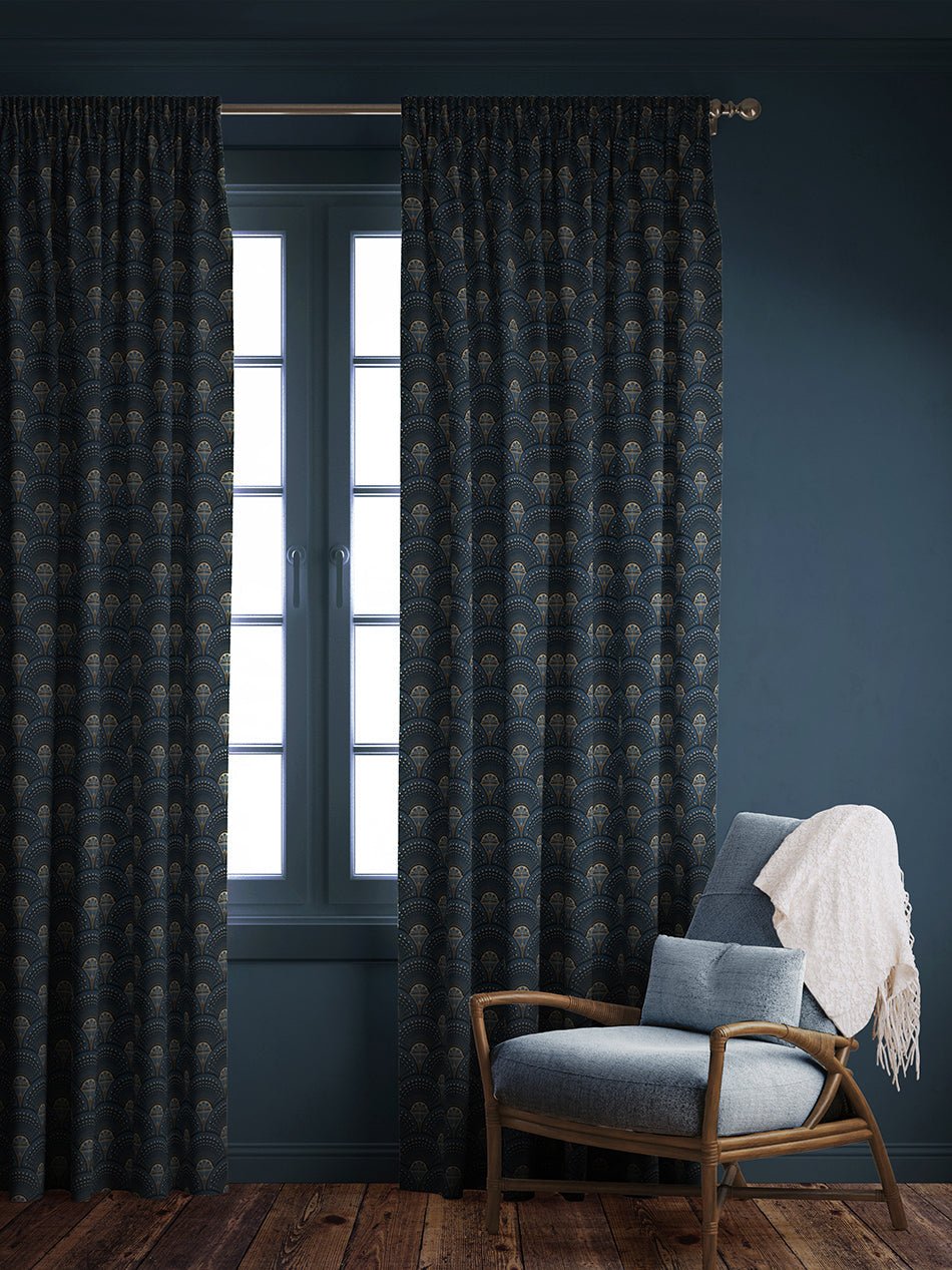 Deco Martini Recycled Velvet Fabric - Midnight Gold - Divine Savages - DVS063-DM-MDGD-VEL - Premier Wallcovering