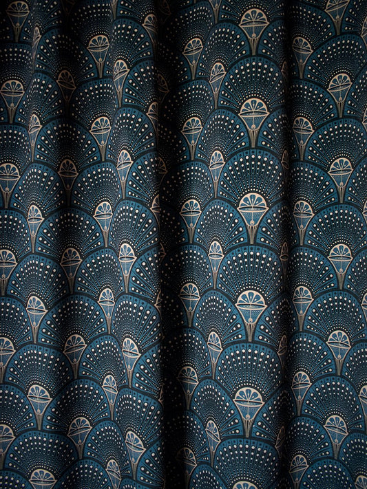 Deco Martini Recycled Velvet Fabric - Midnight Gold - Divine Savages - DVS063-DM-MDGD-VEL - Premier Wallcovering
