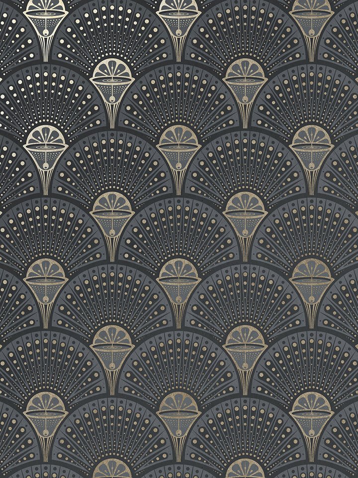 Deco Martini Wallpaper - Smokey Gold - Divine Savages - DVS110-DM-SMOKE-WR - Premier Wallcovering