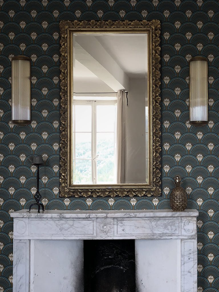 Deco Martini Wallpaper - Teal - Divine Savages - DVS002-DM-TEA-WR - Premier Wallcovering