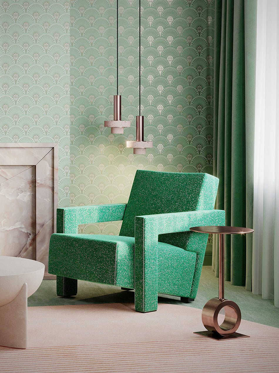 Deco Martini Wallpaper - Copper Patina - Divine Savages - DVS109-DM-COP-PAT-WR - Premier Wallcovering