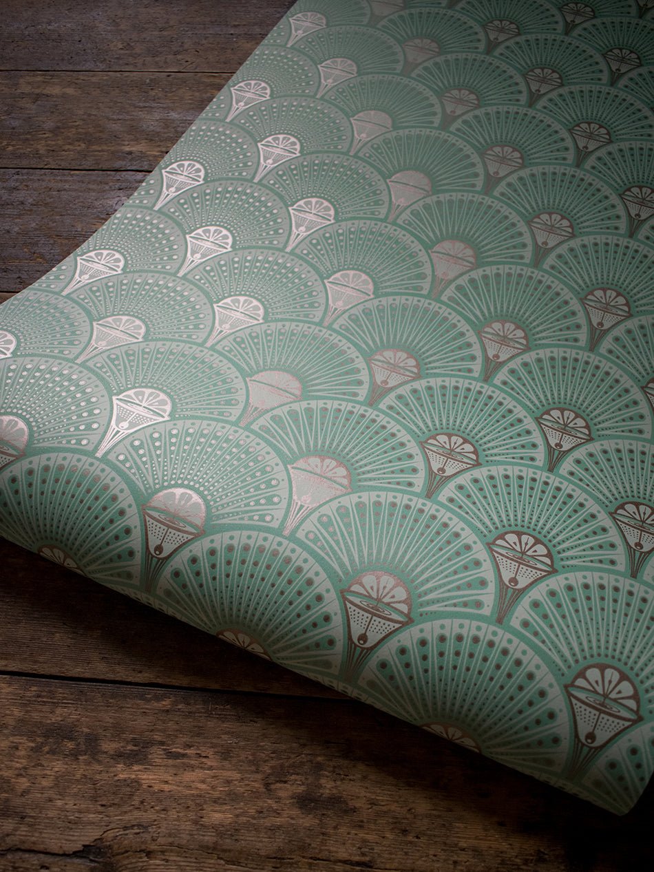 Deco Martini Wallpaper - Copper Patina - Divine Savages - DVS109-DM-COP-PAT-WR - Premier Wallcovering