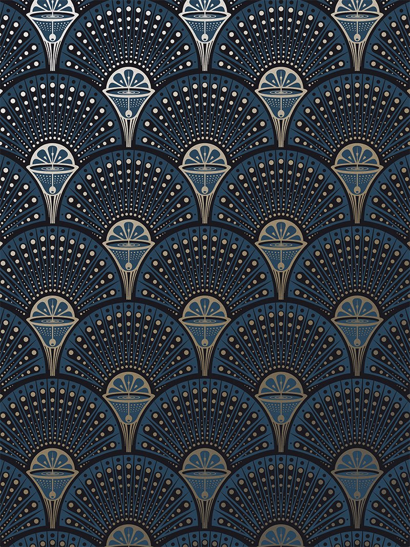 Deco Martini Wallpaper - Midnight Gold - Divine Savages - DVS063-DM-MDGD-WR - Premier Wallcovering