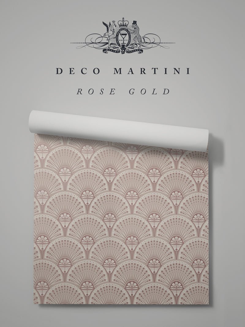 Deco Martini Wallpaper - Rose Gold - Divine Savages - DVS065-DM-RGD-WR - Premier Wallcovering