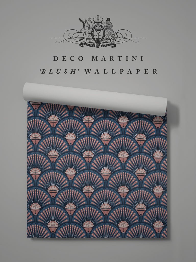 Deco Martini Wallpaper - Blush - Divine Savages - DVS001-DM-BLU-WR - Premier Wallcovering