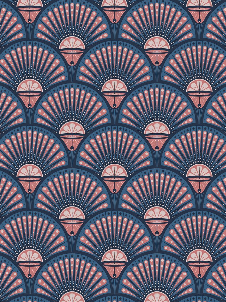 Deco Martini Wallpaper - Blush - Divine Savages - DVS001-DM-BLU-WR - Premier Wallcovering
