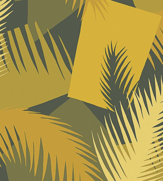 Deco Palm Wallpaper - Chratreuse on Charcoal - 105/8035 - Cole & Son - Premier Wallcovering