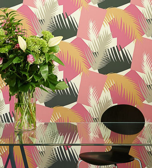 Deco Palm Wallpaper - Chratreuse on Charcoal - 105/8035 - Cole & Son - Premier Wallcovering