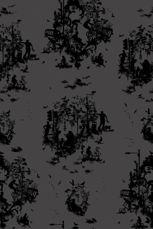 Decouper 3 Wallpaper - Black on Black - Timorous Beasties - TB/DTOIL3/4007/04 - Premier Wallcovering