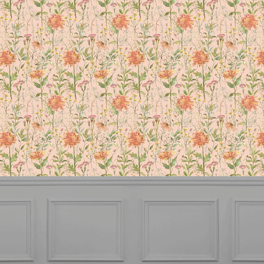 Delamere Wallpaper - Apricot - Voyage Maison - DELAMER/WPO/APR - Premier Wallcovering