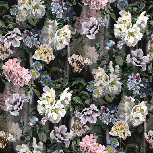 Delft Flower Grande Wallpaper - Graphite - Designers Guild - PDG1038/01 - Premier Wallcovering