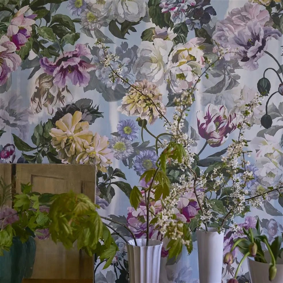Delft Flower Grande Wallpaper - Sky - Designers Guild - PDG1038/03 - Premier Wallcovering