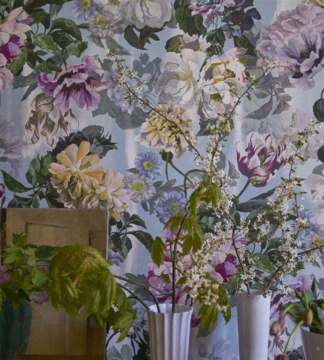 Delft Flower Grande Wallpaper - Sky - PDG1038/03 - Designers Guild - Premier Wallcovering