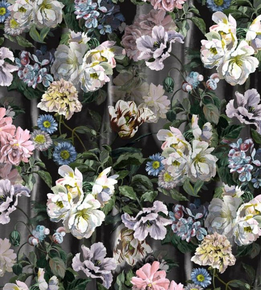 Delft Flower Grande Wallpaper - Graphite - PDG1038/01 - Designers Guild - Premier Wallcovering