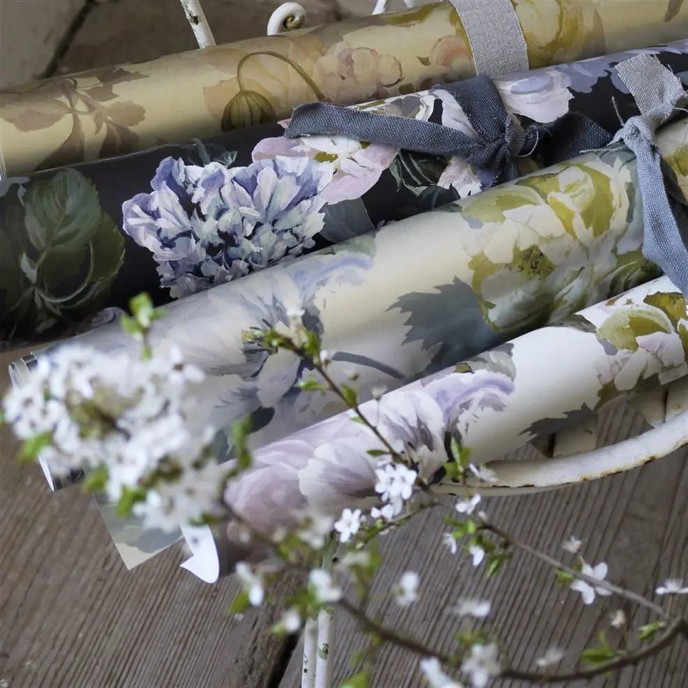 Delft Flower Wallpaper - Charcoal - Designers Guild - PDG1033/01 - Premier Wallcovering