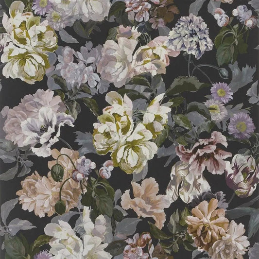 Delft Flower Wallpaper - Charcoal - Designers Guild - PDG1033/01 - Premier Wallcovering