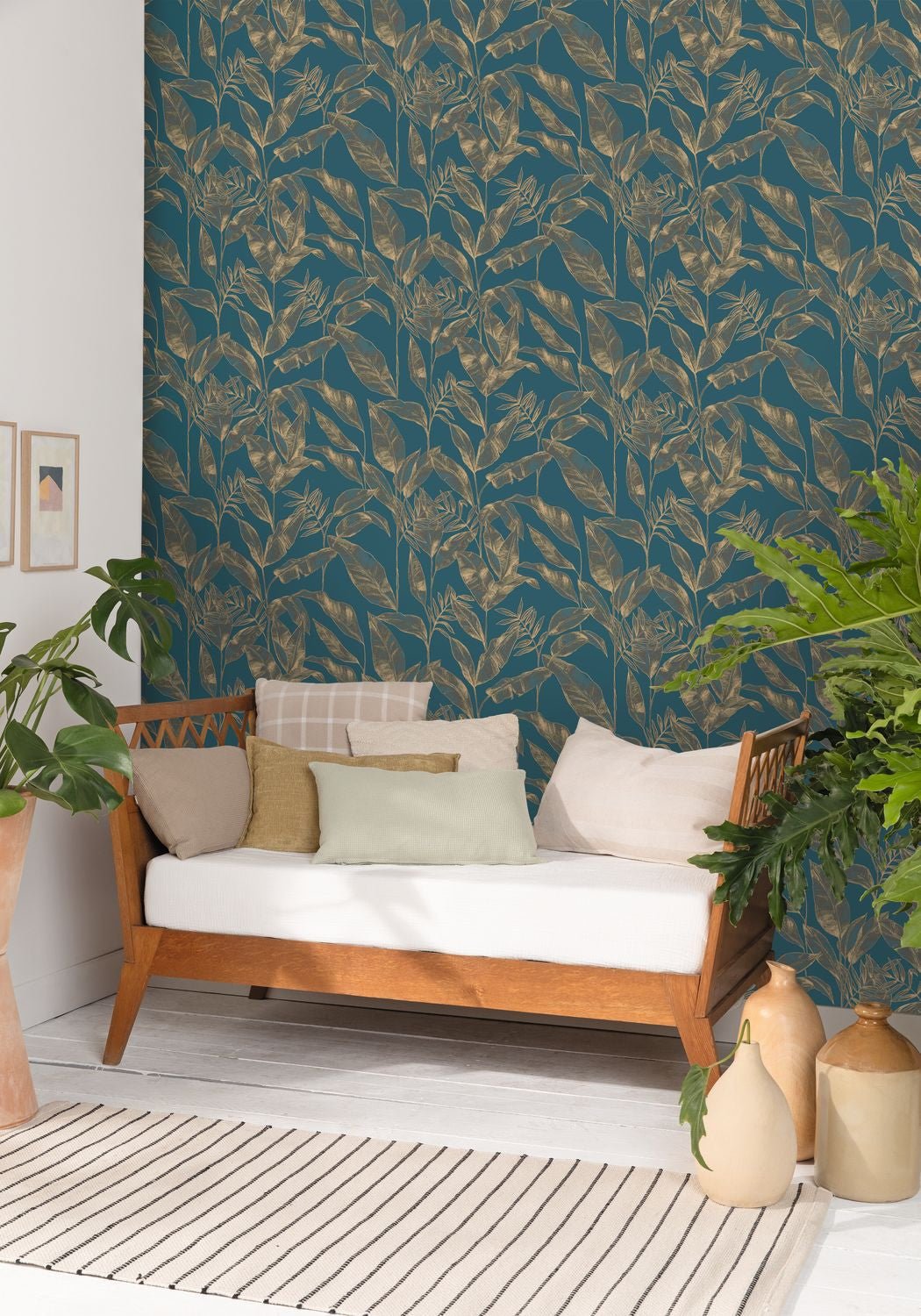 Delicate Wallpaper - Teal Blue - Caselio - 102636124 - Premier Wallcovering
