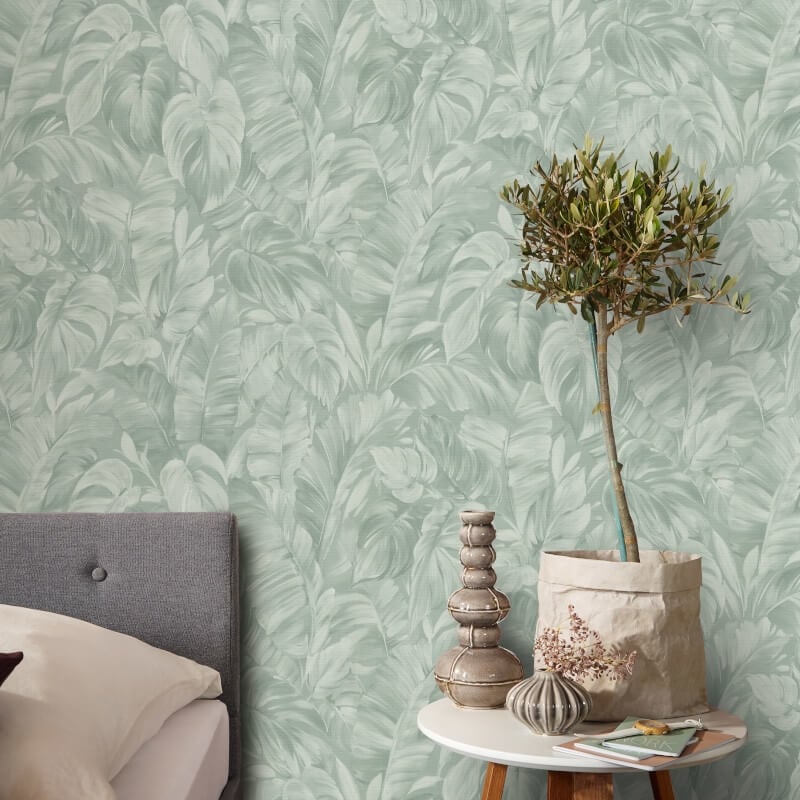 Deliciosa Leaves Wallpaper - Green - Erismann - 10416 - 07 - Premier Wallcovering