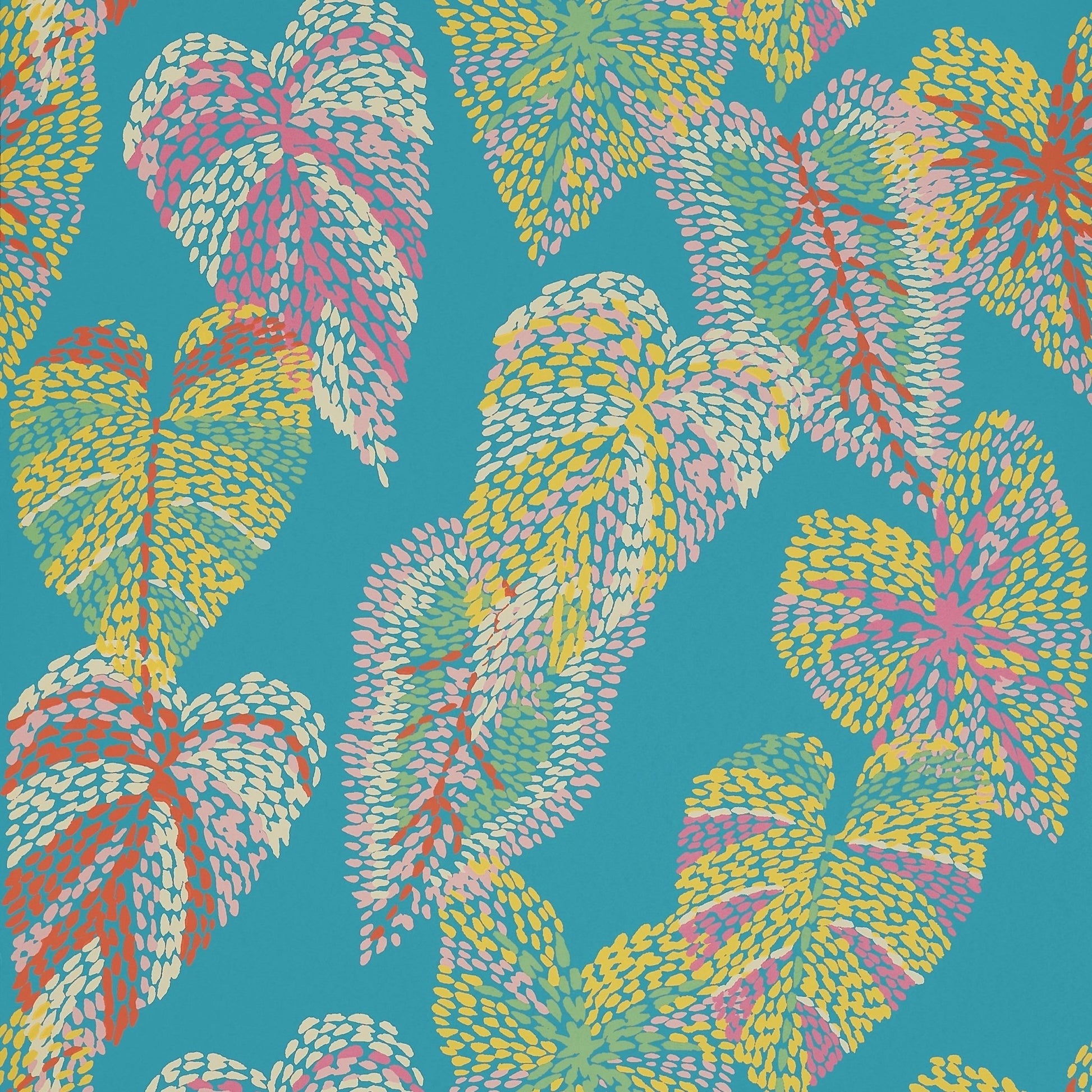 Delila Wallpaper - Turquoise - Thibaut - T15864 - Premier Wallcovering