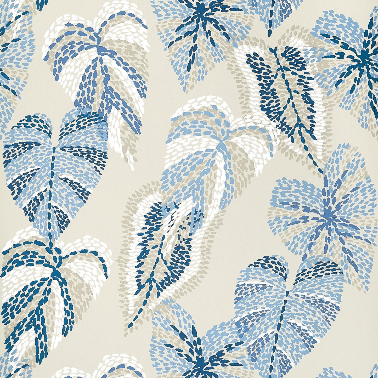 Delila Wallpaper - Blue & Beige - Thibaut - T15865 - Premier Wallcovering
