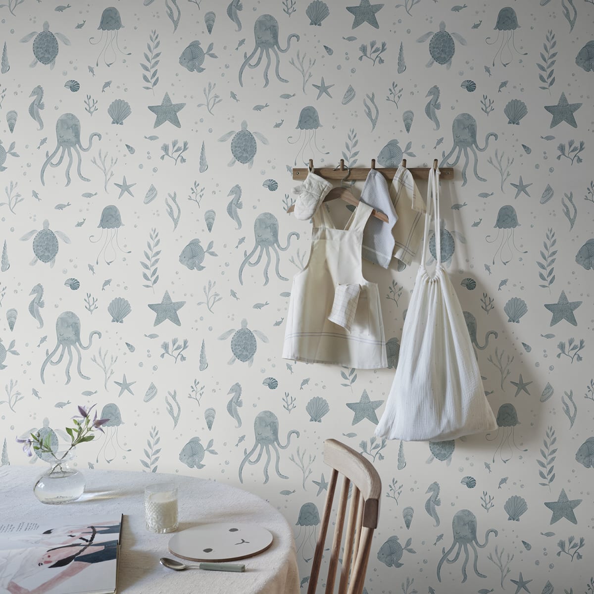Della Wallpaper - Ocean Blue - Sandberg - 243-36 - Premier Wallcovering