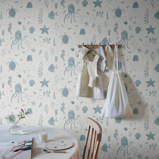 Della Wallpaper - Ocean Blue - Sandberg - 243-36 - Premier Wallcovering