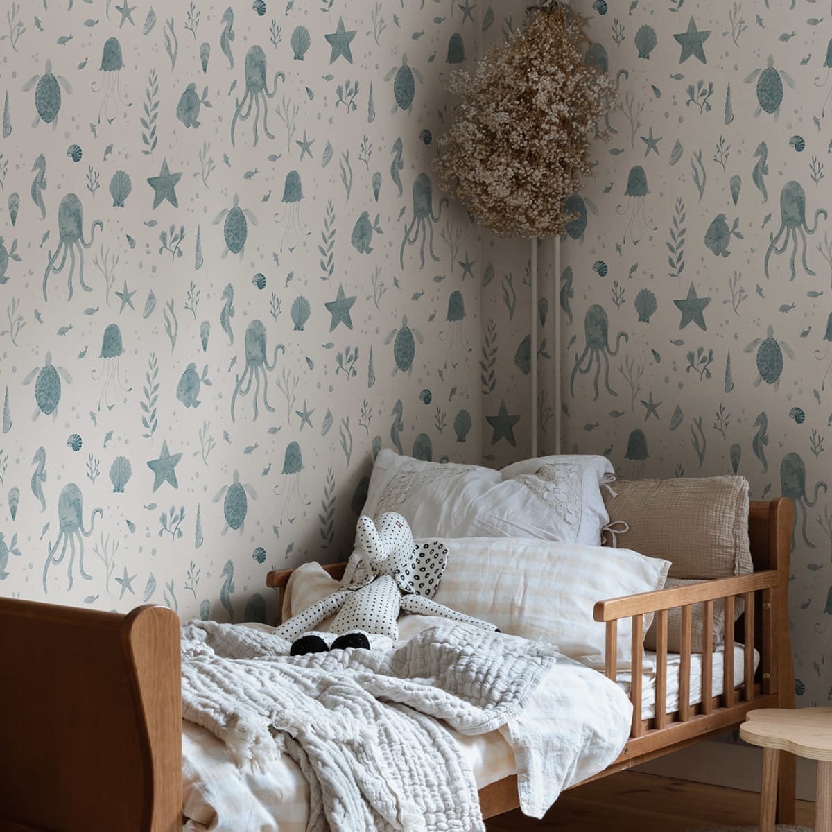 Della Wallpaper - Ocean Blue - Sandberg - 243-36 - Premier Wallcovering