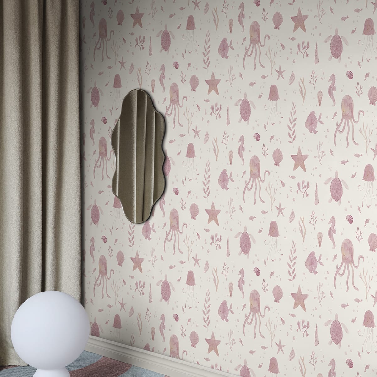 Della Wallpaper - Pink - Sandberg - S10717 - Premier Wallcovering