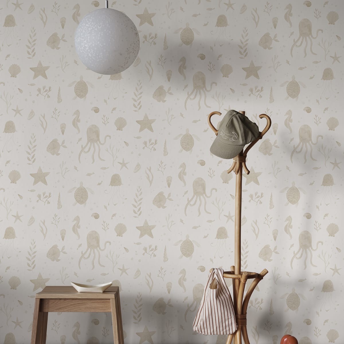 Della Wallpaper - Beige - Sandberg - S10716 - Premier Wallcovering