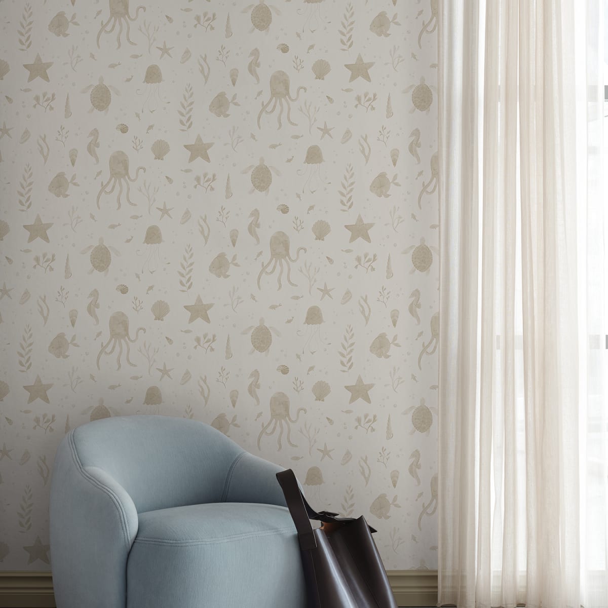 Della Wallpaper - Beige - Sandberg - S10716 - Premier Wallcovering