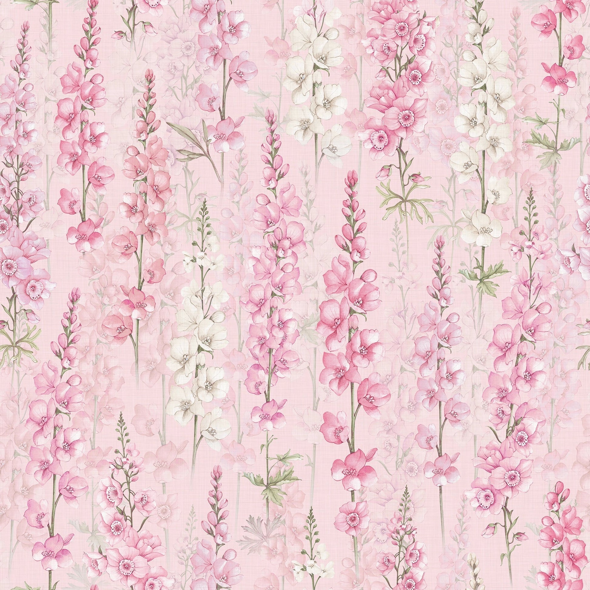 Delphinium Wallpaper - Pink - Lucie Annabel - LAN100448 - Premier Wallcovering