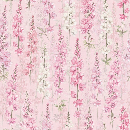 Delphinium Wallpaper - Pink - Lucie Annabel - LAN100448 - Premier Wallcovering