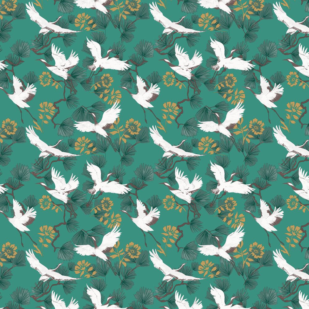 Demoiselle Wallpaper - Jade - Furn - DEMOISE/WP1/JAD - Premier Wallcovering