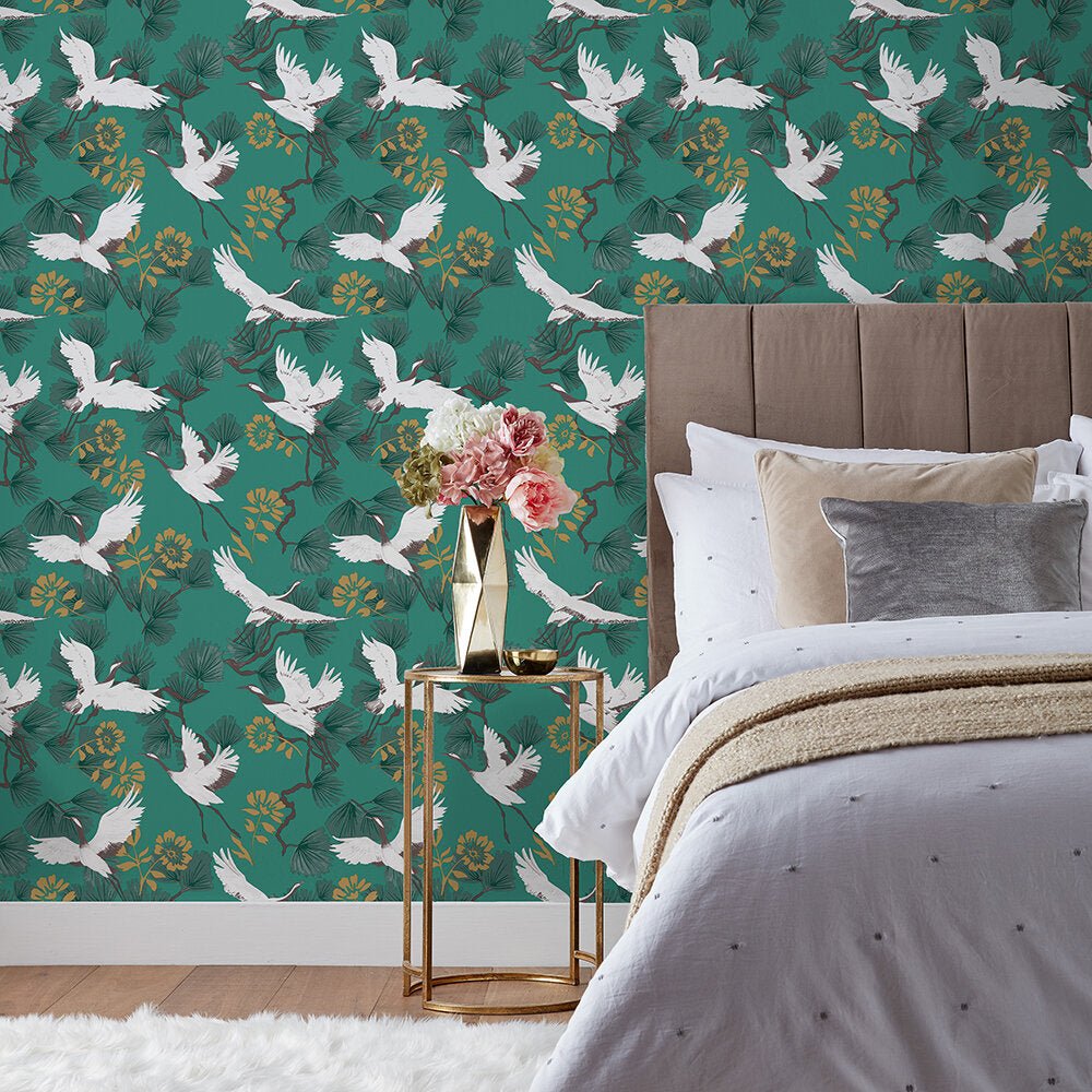 Demoiselle Wallpaper - Jade - Furn - DEMOISE/WP1/JAD - Premier Wallcovering