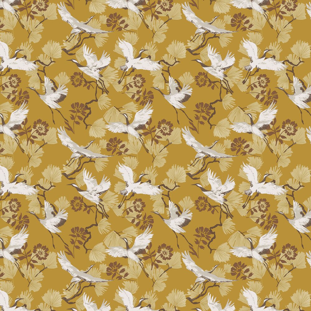Demoiselle Wallpaper - Mustard - Furn - DEMOISE/WP1/MUS - Premier Wallcovering