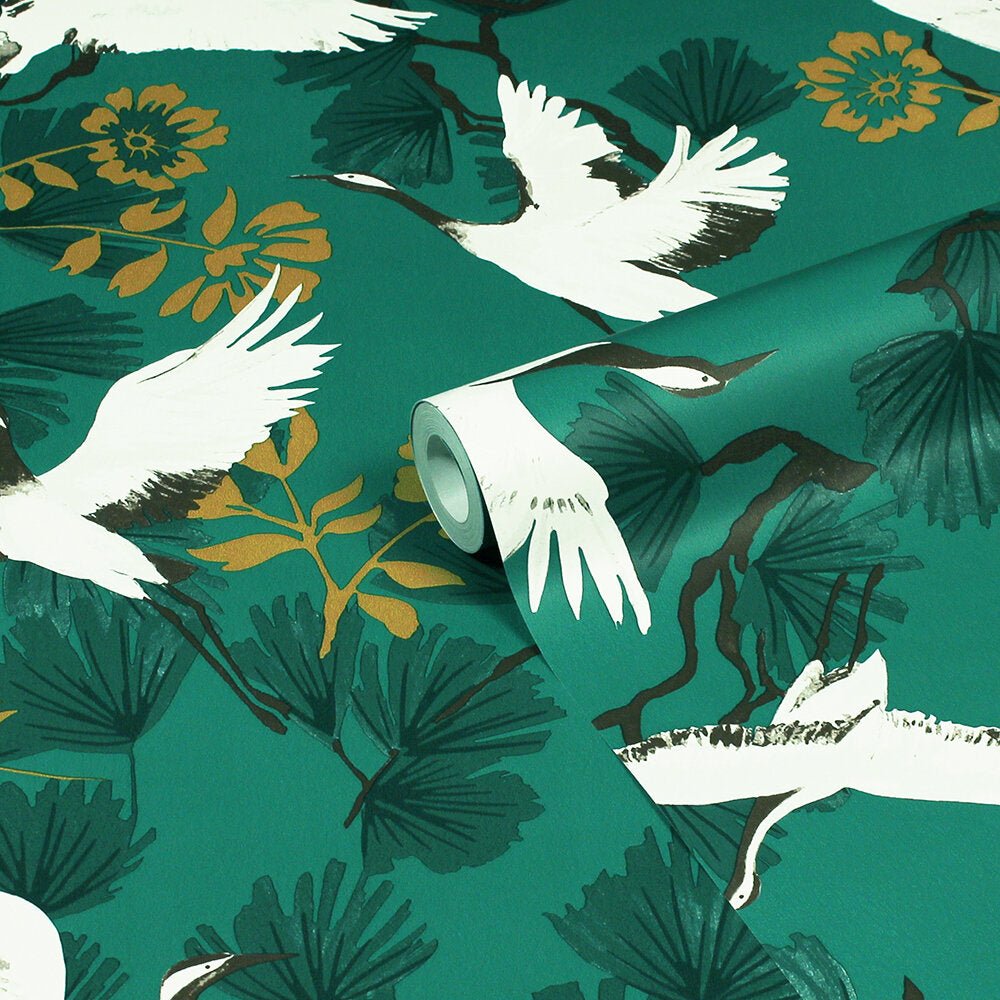 Demoiselle Wallpaper - Jade - Furn - DEMOISE/WP1/JAD - Premier Wallcovering