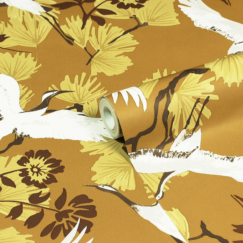 Demoiselle Wallpaper - Mustard - Furn - DEMOISE/WP1/MUS - Premier Wallcovering