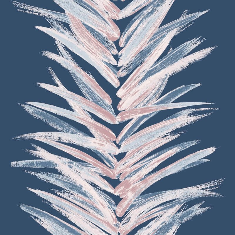 Dhara Large Leaf Metallic Wallpaper - Blue - Muriva - 191503 - Premier Wallcovering