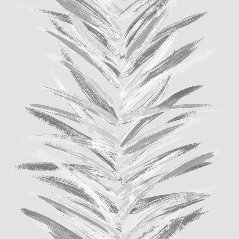 Dhara Large Leaf Metallic Wallpaper - Silver - Muriva - 191501 - Premier Wallcovering