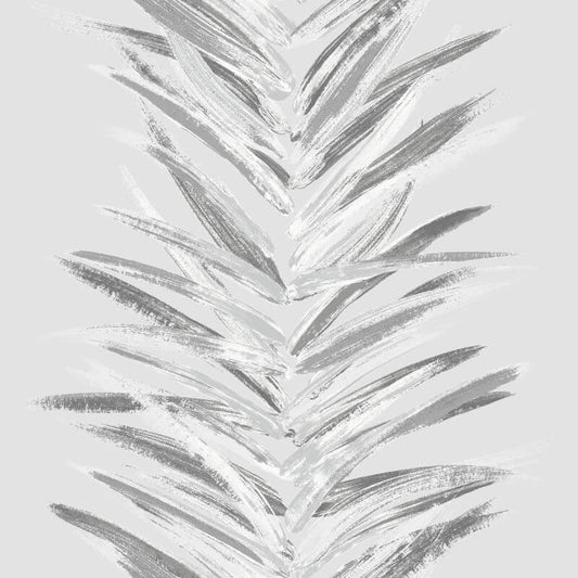 Dhara Large Leaf Metallic Wallpaper - Silver - Muriva - 191501 - Premier Wallcovering
