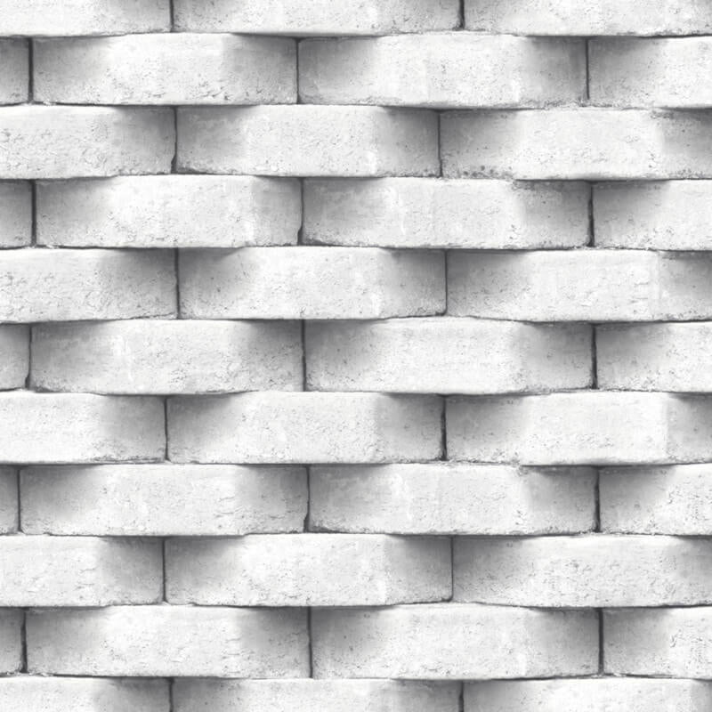 Diagon Brick 3D Effect Wallpaper - White - Muriva - L57129 - Premier Wallcovering