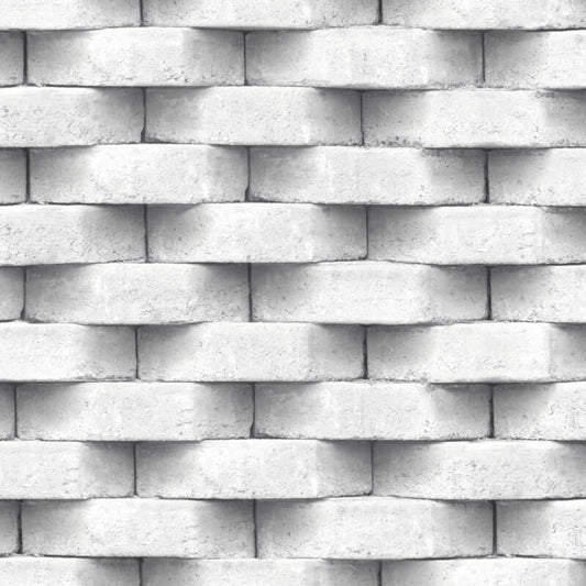 Diagon Brick 3D Effect Wallpaper - White - Muriva - L57129 - Premier Wallcovering