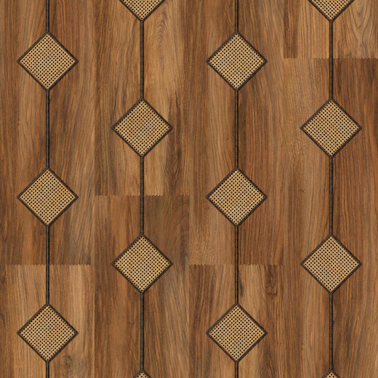 Diamond Webbing Wallpaper - Oak - NLXL - MRV - 15 - Premier Wallcovering
