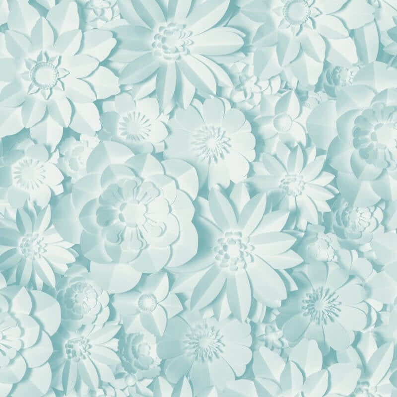 Dimensions 3D Effect Floral Wallpaper - Teal - Fine Décor - FD42598 - Premier Wallcovering