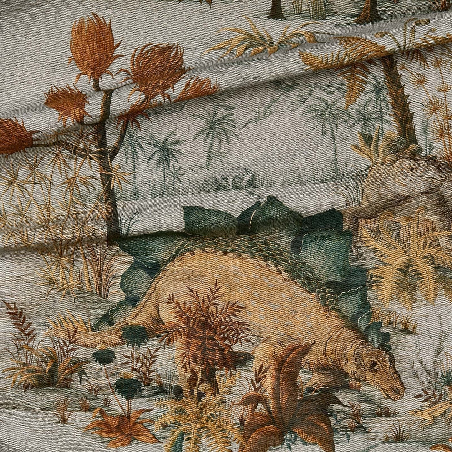 Dinosauria Cotton Linen Fabric - Dusk - House of Hackney - 1-FA-DIN-CL-DSK-XXX-XXX - Premier Wallcovering