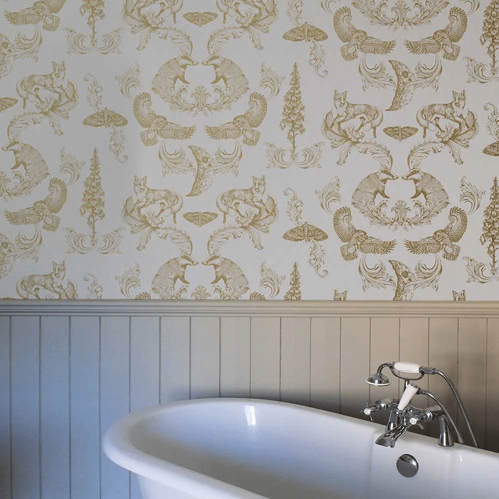 Dipped in Moonlight Wallpaper - Metallic Gold & Cream - The Graduate Collection - LG1DIPCREAM - Premier Wallcovering