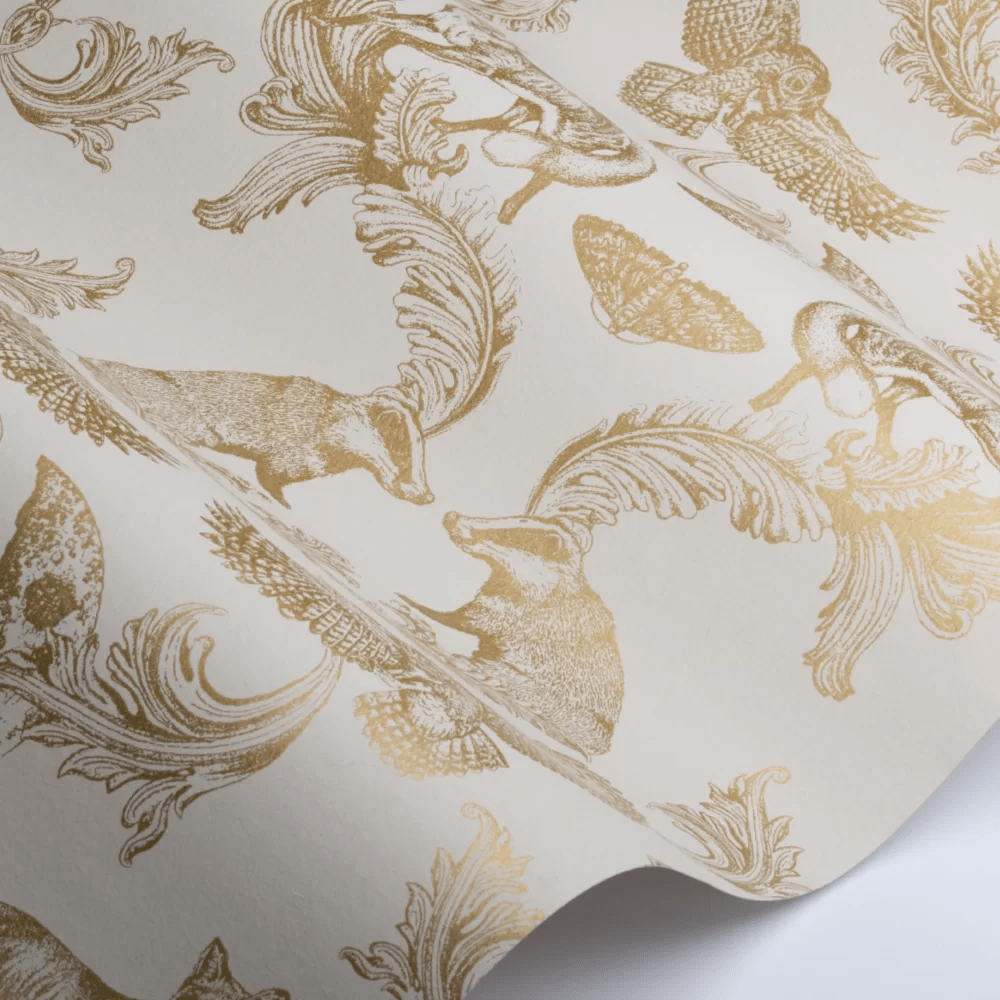 Dipped in Moonlight Wallpaper - Metallic Gold & Cream - The Graduate Collection - LG1DIPCREAM - Premier Wallcovering