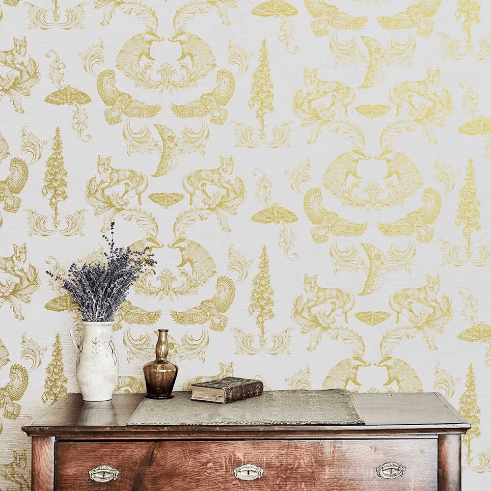 Dipped in Moonlight Wallpaper - Metallic Gold & Cream - The Graduate Collection - LG1DIPCREAM - Premier Wallcovering